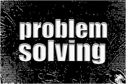 Business concept. text problem solving . White words on black abstract backgr Stock Illustration