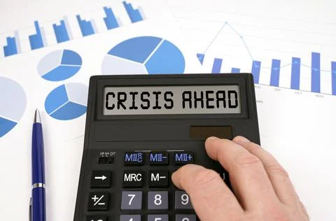 Business concept. There is a calculator on documents with graphs and diagrams Foto stock