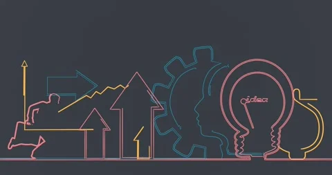 Business concept. Thin line style animation Stock Footage 276676066