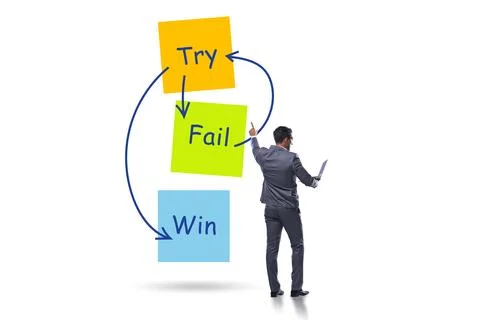 Business concept of try fail win 스톡 사진