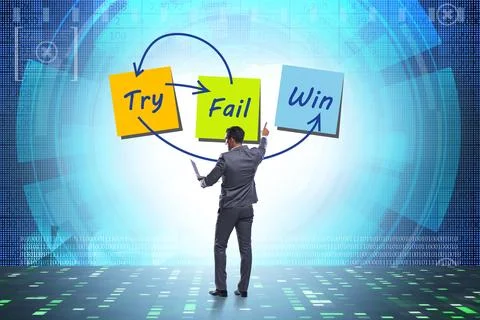 Business concept of try fail win 스톡 사진