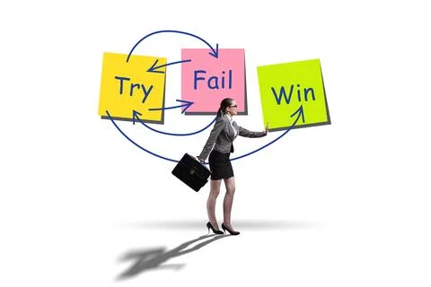 Business concept of try fail win 写真素材