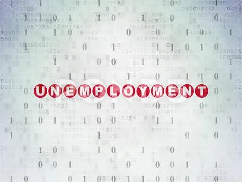 Business concept: Unemployment on Digital Data Paper background Stock Illustration