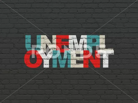 Business concept: Unemployment on wall background Stock Illustration