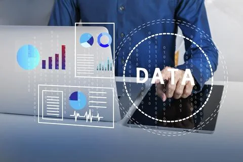 Business concept uses big data to process business and management. Stock Photos