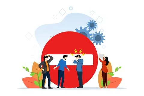 Business concept vector illustration, problems at work, stress, job, burnout. Stock Illustration