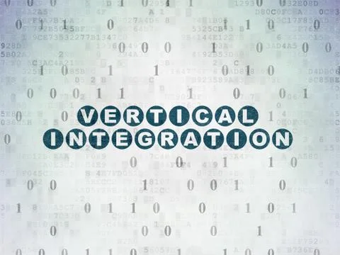 Business concept: Vertical Integration on Digital Data Paper background Illustrazione stock