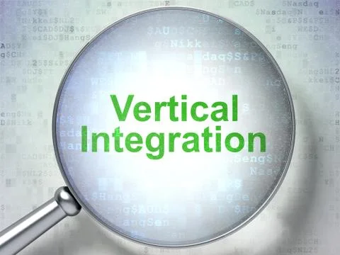 Business concept: Vertical Integration with optical glass Stock Illustration