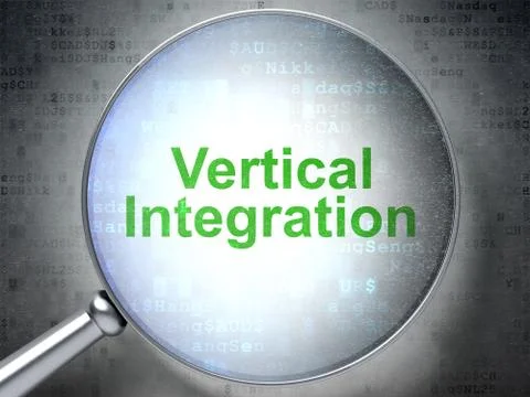 Business concept: Vertical Integration with optical glass Stock Illustration