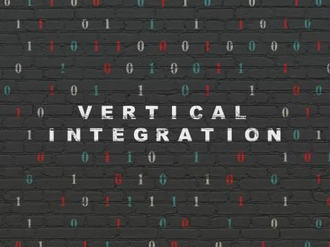 Business concept: Vertical Integration on wall background Illustrazione stock