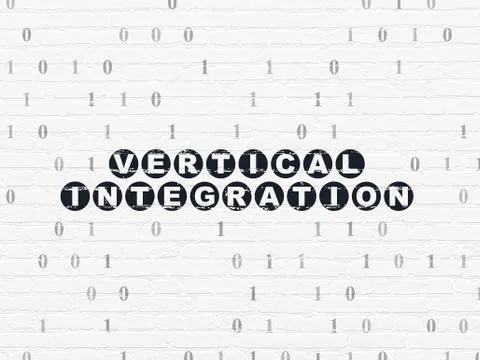 Business concept: Vertical Integration on wall background Stock Illustration