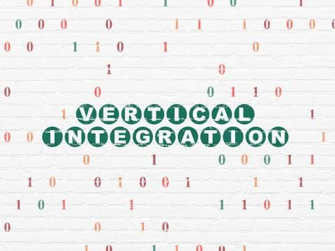 Business concept: Vertical Integration on wall background Illustrazione stock