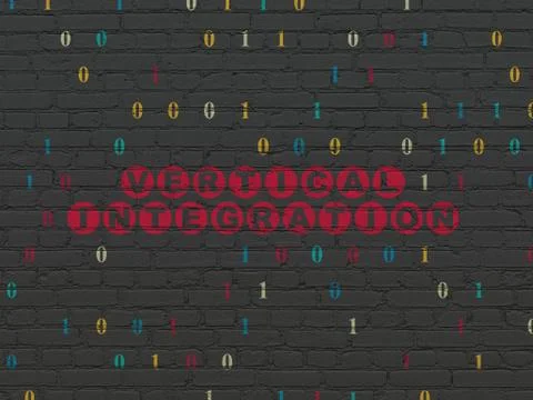 Business concept: Vertical Integration on wall background Illustrazione stock
