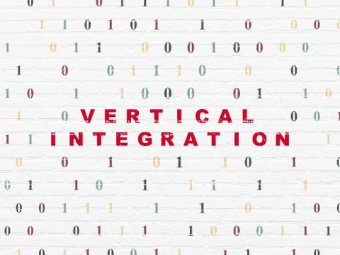 Business concept: Vertical Integration on wall background Illustrazione stock