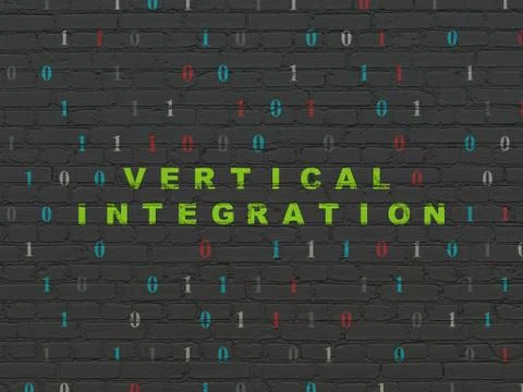 Business concept: Vertical Integration on wall background Stock Illustration
