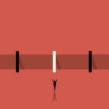 Business concept. The way to solve problems. businessman looking into the Stock Illustration