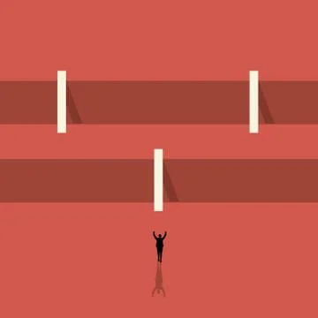 Business concept. The way to solve problems. businessman looking into the Stock Illustration