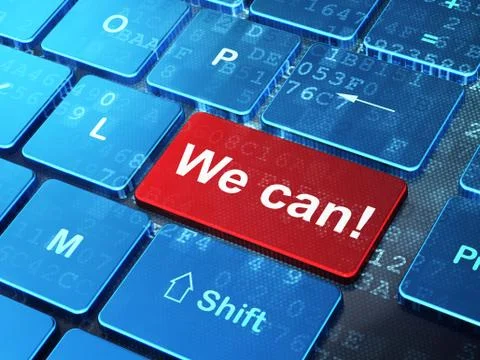 Business concept: We can! on computer keyboard background Stock Illustration