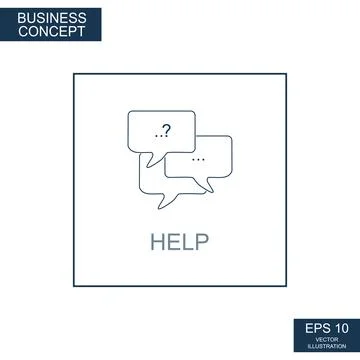 Business concept, web icon from thin lines. Help - Vector Stock Illustration