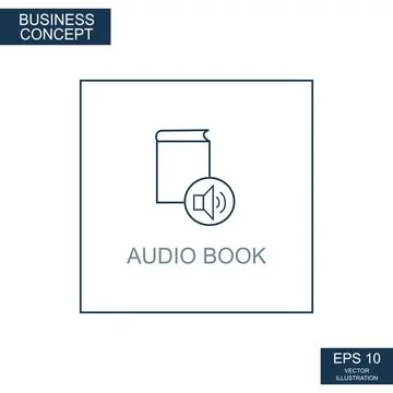Business concept, web icon from thin lines. Audiobook support - Vector Stock Illustration