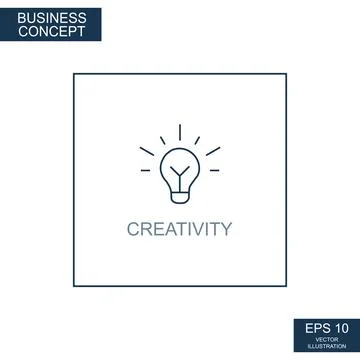 Business concept, web icon from thin lines. Creativity - Vector Stock Illustration