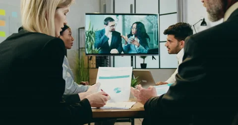 Business concept where good-looking confident qualified mixed race Stock Footage 161114925
