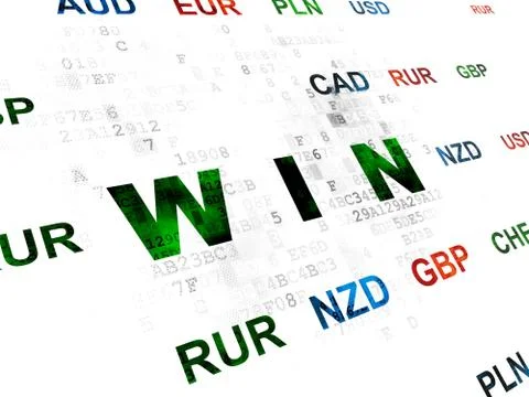 Business concept: Win on Digital background Stockillustratie
