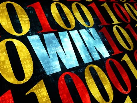 Business concept: Win on Digital background 스톡 일러스트
