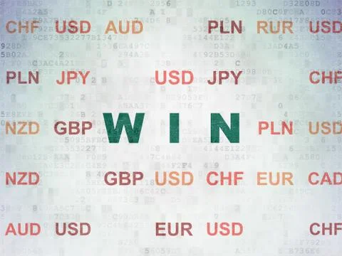 Business concept: Win on Digital Data Paper background 库存插图