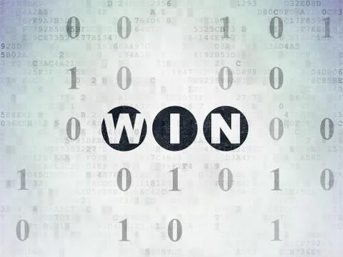 Business concept: Win on Digital Data Paper background 스톡 일러스트