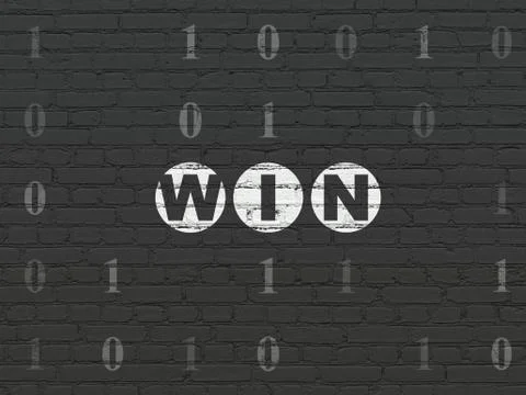 Business concept: Win on wall background Stockillustratie