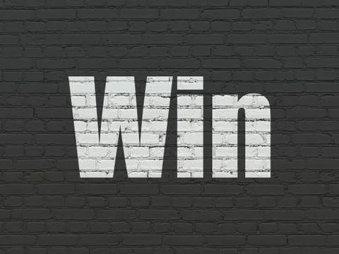 Business concept: Win on wall background Stock-Illustration