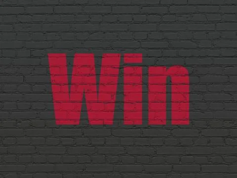 Business concept: Win on wall background Stock Illustration