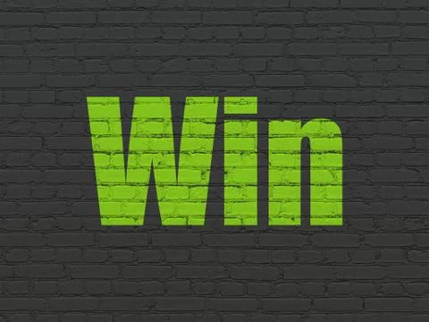 Business concept: Win on wall background Stock Illustration