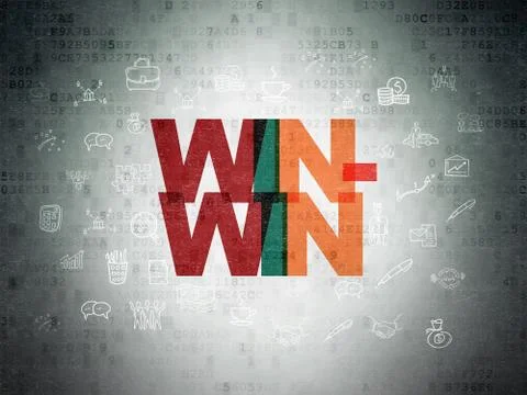 Business concept: Win-Win on Digital Paper background 스톡 일러스트