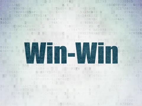 Business concept: Win-Win on Digital Data Paper background Stock Illustration