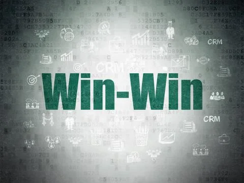 Business concept: Win-Win on Digital Data Paper background Stockillustratie