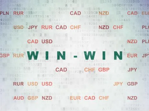 Business concept: Win-Win on Digital Data Paper background Stock Illustration