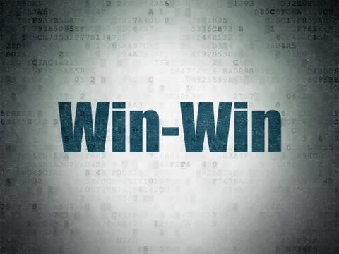 Business concept: Win-Win on Digital Data Paper background Stock Illustration