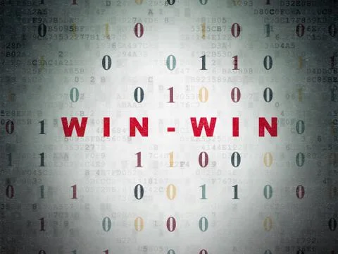 Business concept: Win-Win on Digital Data Paper background 스톡 일러스트
