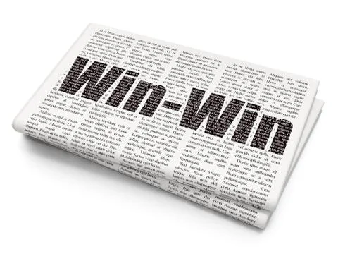 Business concept: Win-Win on Newspaper background Stock Illustration