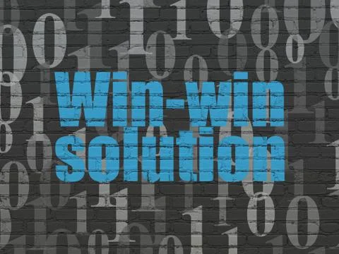 Business concept: Win-win Solution on wall background Stock Illustration
