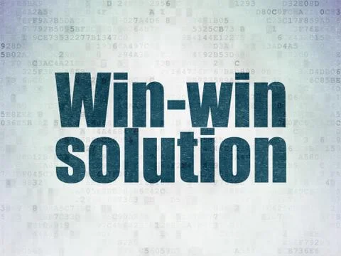 Business concept: Win-win Solution on Digital Paper background Stock Illustration