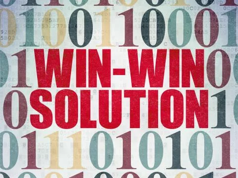 Business concept: Win-win Solution on Digital Paper background Stock Illustration