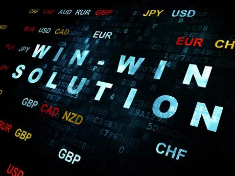 Business concept: Win-win Solution on Digital background Stock Illustration