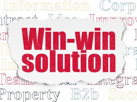 Business concept: Win-win Solution on Torn Paper background Stockillustratie