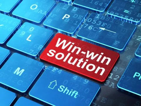 Business concept: Win-win Solution on computer keyboard background Stock Illustration