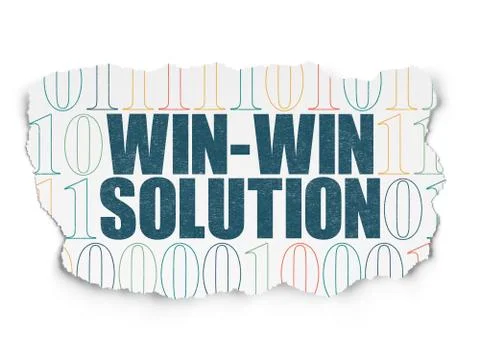 Business concept: Win-win Solution on Torn Paper background イラスト素材