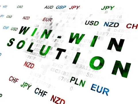 Business concept: Win-win Solution on Digital background イラスト素材
