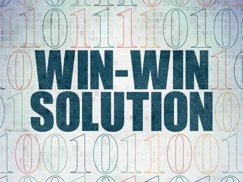 Business concept: Win-win Solution on Digital Data Paper background Stock Illustration